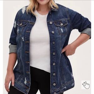 Torrid Long Denim Distressed Jacket